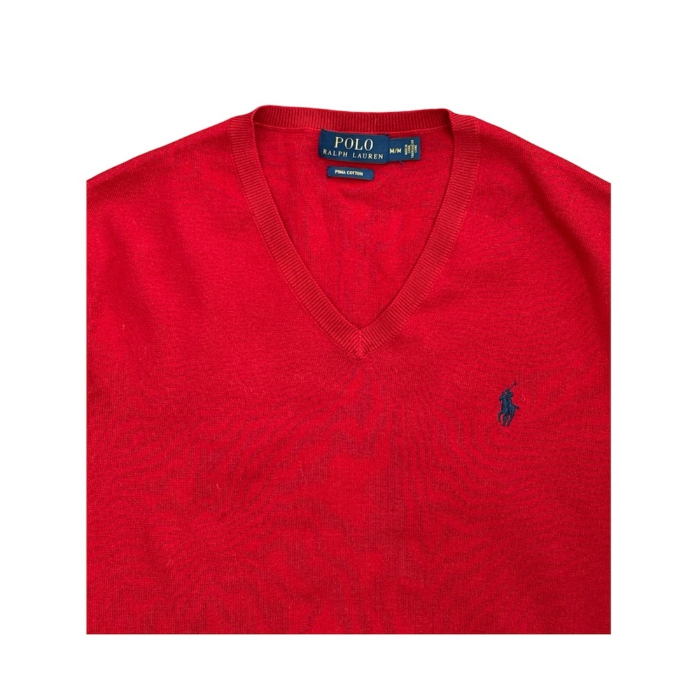 Polo by Ralph Lauren Red V-Neck Sweater